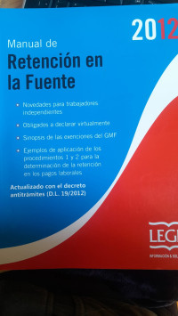 Image of Manual de Retención en la fuente 2012